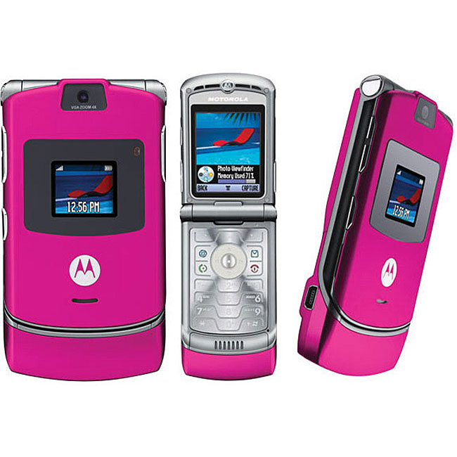 Motorola MOT V3 Magenta Razor Camera- Unlocked GSM Cell Phone