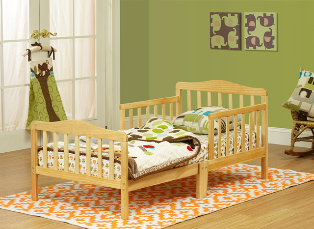 Solid Wood Natural Toddler Bed