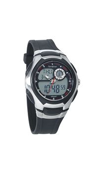 Armitron 20-4345BKBK Men and apos;s Chronograph Analog-Digital Black Strap Sport Watch