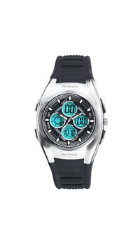 Armitron 20-4354BKBK Men and apos;s Chronograph Analog-Digital Black Strap Sport Watch