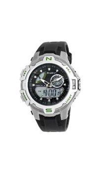 Armitron 204616gnbk Men and apos;s Sport Chronograph Analog-Digital Silver-Tone Black Strap Watch