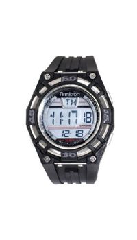 Armitron 408171BLK Men and apos;s Chronograph Round Black with Stainless Steel Accents Digital Sport Watch