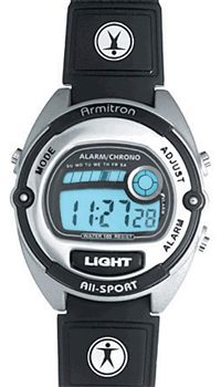 Armitron 45/6853SIL Women and apos;s All-Sport Chronograph Black Strap Digital Sport Watch