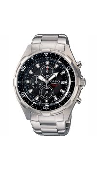 Casio AMW330D-1AV Mens Sport Black Dial Silver Metal Band Watch