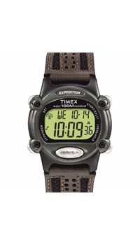 Timex T48042 Mens Chrono Alarm Timer Nylon / Leather Strap Watch