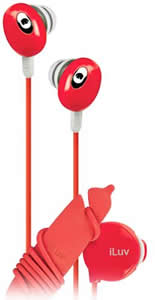 iLuv IEP311 In-Ear Stereo Headphones - Red