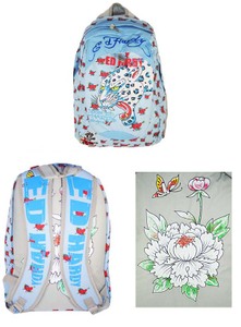Christian Audigier Ed Hardy Backpack Baby Blue... by Christian Audigier