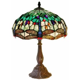 Warehouse Of Tiffany KS37GS-MB06 White Dragonfly Table Lamp