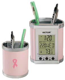 Victor Breast Cancer Awareness Smart Cup Pencil Holder with Electronic Display