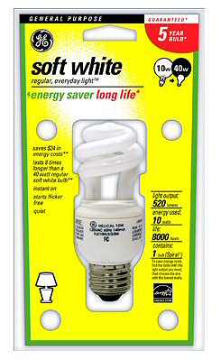 Ge Lighting 74196 10W Softwhite Spiral 10 Watt Light Bulbs Pack of 10