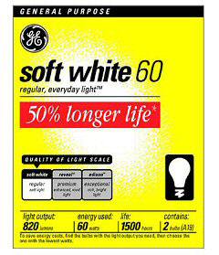 Ge Lighting 97496 Longlife Soft White 60 Watt Light Bulbs 2 Pack - Case of 12