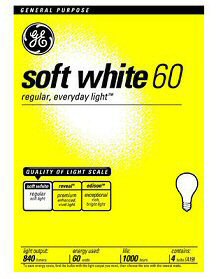 Ge Lighting DISP 44181FAM Basic Soft White 60 Watt Light Bulb Display 36 Count