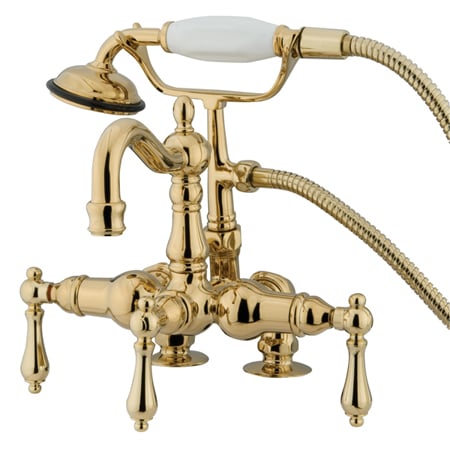 Cc1013t2 Clawfoot Tub Filler With Hand Shower - Polished Brass Finish