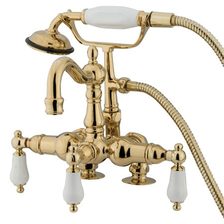 Cc1015t2 Clawfoot Tub Filler With Hand Shower - Polished Brass Finish