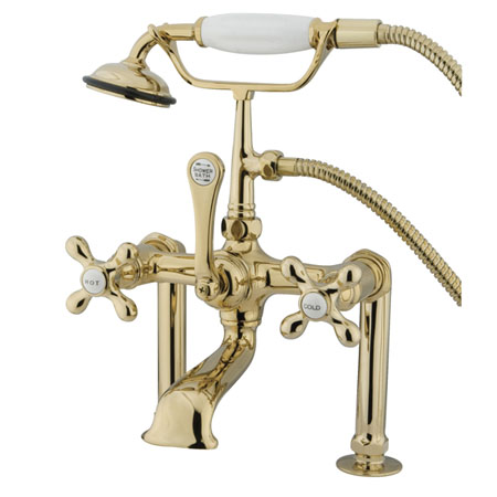 Cc109t2 Clawfoot Tub Filler With Hand Shower - Polished Brass Finish