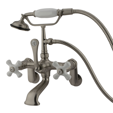 Cc59T8 Clawfoot Tub Filler With Hand Shower - Brushed Nickel Finish