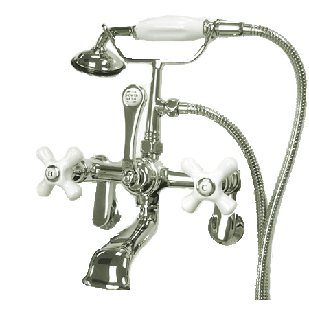 Cc60T1 Clawfoot Tub Filler With Hand Shower - Polished Chrome Finish