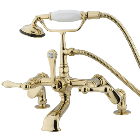 Cc651T2 Clawfoot Tub Filler With Hand Shower - Polished Brass Finish