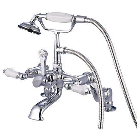 Cc656T1 Clawfoot Tub Filler With Hand Shower - Polished Chrome Finish