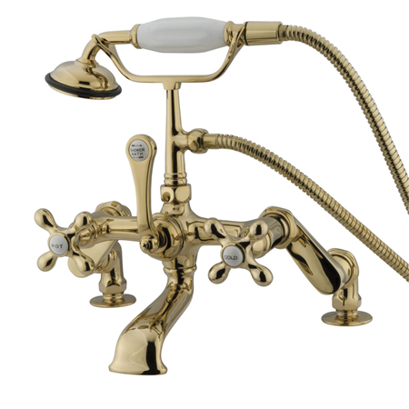 Cc657T2 Clawfoot Tub Filler With Hand Shower - Polished Brass Finish