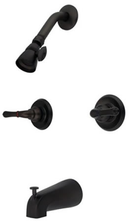 Kb245 Twin Handles Tub-Shower Faucet - Oil Rubbed Bronze Finish