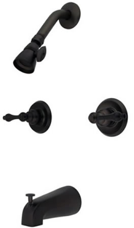 Kb245Al Twin Handles Tub-Shower Faucet - Oil Rubbed Bronze Finish