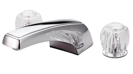 Kb281 Twin Acrylic Handle Roman Tub Filler - Polished Chrome Finish