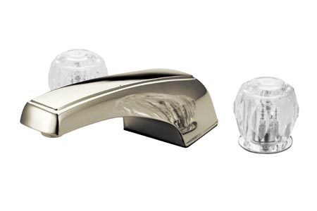 Kb288 Twin Acrylic Handle Roman Tub Filler - Satin Nickel Finish