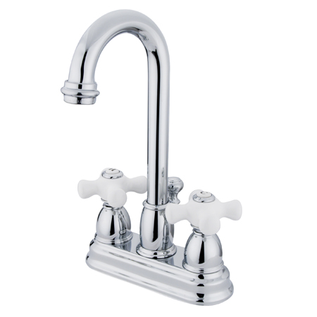 Kb3611Px Deck Mount Lavatory Faucet With Brass Pop-Up - Polished Chrome Finish