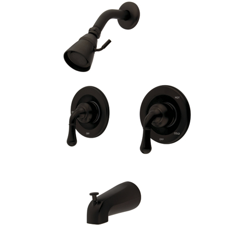 Kb675 Twin Handles Pressure Balanced Tub And Shower Faucet With Volume Control - Oil Rubbed Bronze Finish