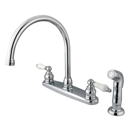 Kb721Sp Goose Neck Kitchen Faucet With Side Sprayer - Polished Chrome Finish