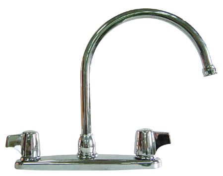 Kb771 8 Inch Goose Neck Deck Mount Faucet - Polished Chrome Finish