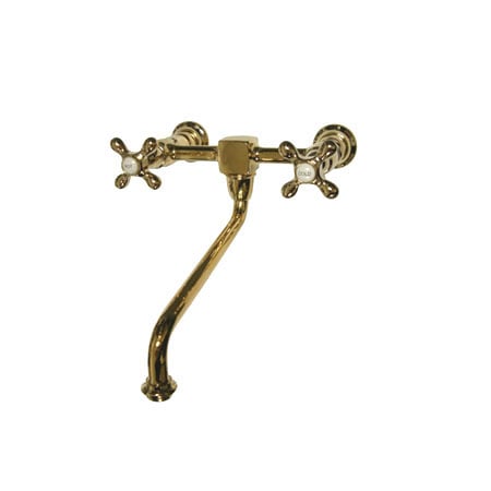 Ks1202Ax 8 Inch Wall Mount Kitchen Faucet - Polished Brass Finish
