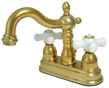Ks1602Px 4 Inch Center Set Lavatory Faucet With Brass Pop-Up - Polished Brass Finish
