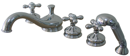 Ks33315Ax Roman Tub Filler 5 Pieces With Hand Shower - Polished Chrome Finish