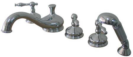 Ks33315Nl Roman Tub Filler 5 Pieces With Hand Shower - Polished Chrome Finish
