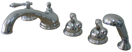 Ks33515Al Roman Tub Filler 5 Pieces With Hand Shower - Polished Chrome Finish