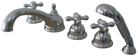 Ks33515Ax Roman Tub Filler 5 Pieces With Hand Shower - Polished Chrome Finish