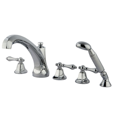 Ks43215Al Roman Tub Filler 5 Pieces With Hand Shower - Polished Chrome Finish