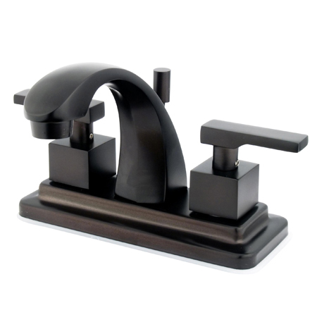 Ks4645Qll Twin Lever Handles 4 Inch Centerset Lavatory Faucet - Oil Rubbed Bronze Finish