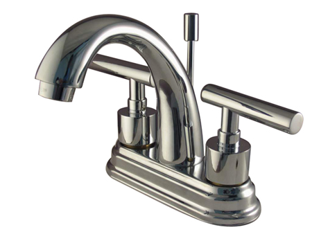 Ks8611Cml Two Handle Centerset Lavatory Faucet With Brass Pop-Up - Polished Chrome Finish