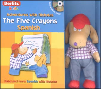 Berlitz 467521 Kids Adventures With Nicholas - The Five Crayons Spanish Book And Plush Toy Set