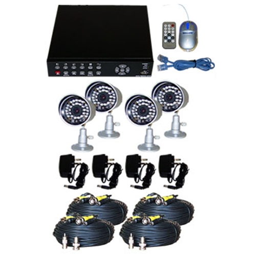 NuMedia A-BR1B4-A Digital Video Security System With 4 Infrared Night Vision CCD Cameras