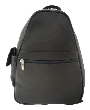 2017-blk Black Tri-shaped Sling Bag