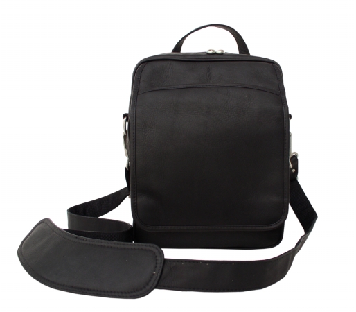 2630-blk Leather Carry All Travelling Men's Bag - Black