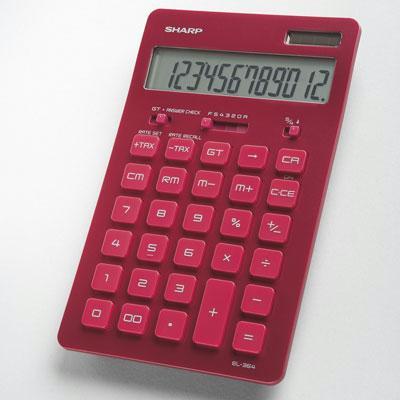 Sharp Electronics EL364BRD 12 Digit Slim Design Red