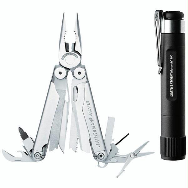 Leatherman 831087 Wave Multi-Tool and Monarch 300 Flashlight Combo