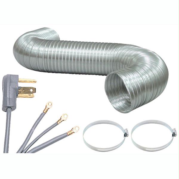 Deflecto VENA0459 5 Inch Flex Duct and #44; 4 Inch Worm Clamp and #44; 6 Inch 4-Wire Dryer Cord