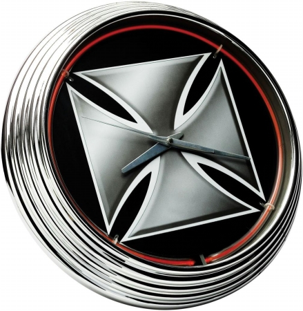 OTEM 251001 Neon Clock Iron Cross