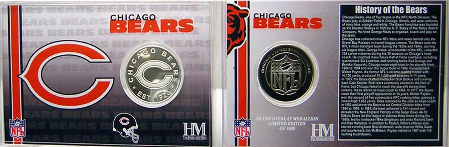 Highland Mint CHBSPCCK Chicago Bears Team History Coin Card